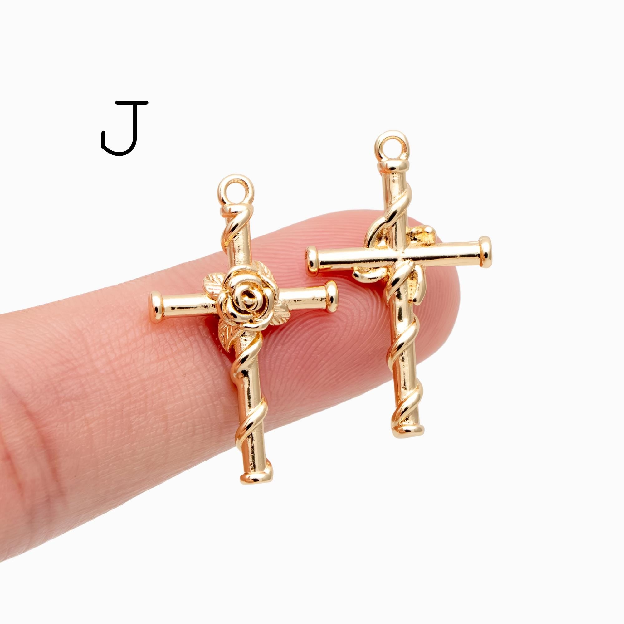 4pcs Cross Charm, Tiny Cross Charm, Cross Pendant, Cross Necklace Charm(GB-2731)